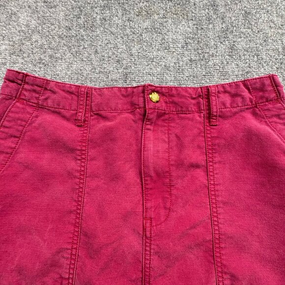 Lauren Ralph Lauren Skirt Womens 8 Burgundy Pockets Pencil Back Slit Academia - Picture 2 of 12